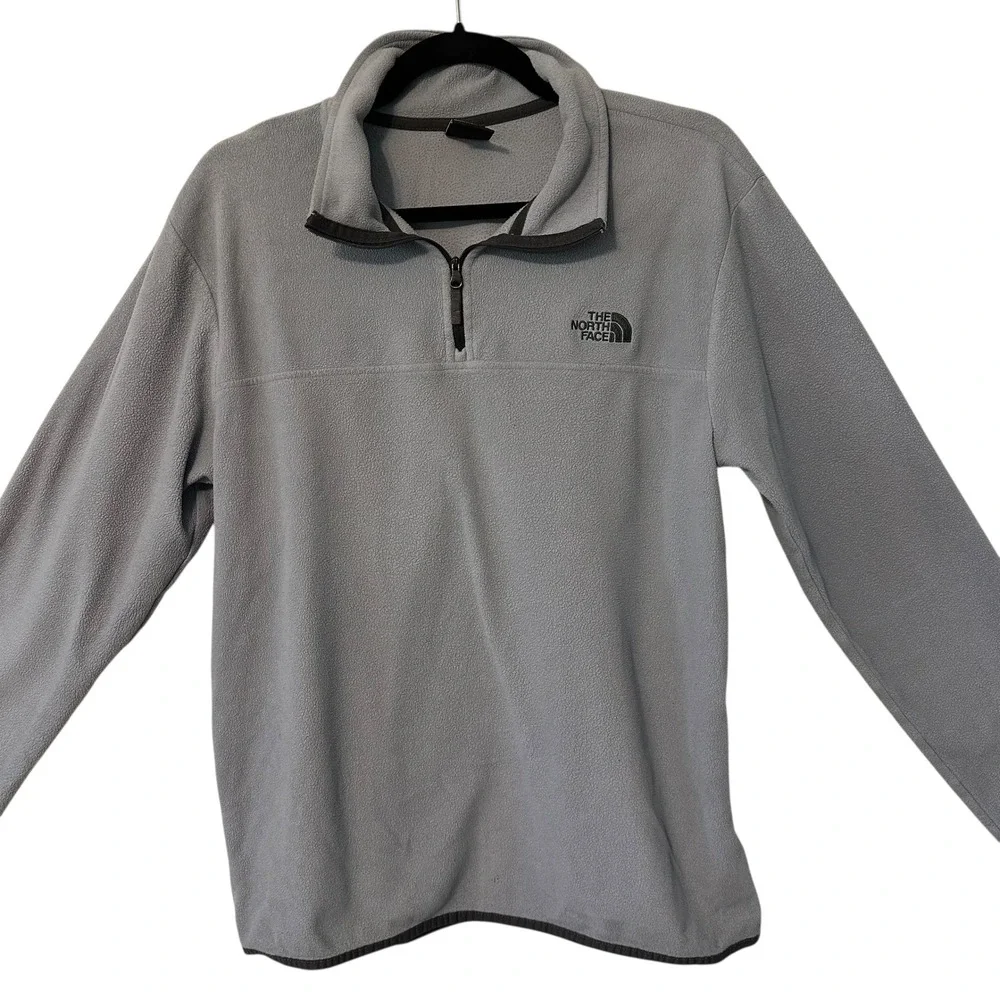 The North Face Mens Gray Fleece‎ Quarter Zip Pullover Long Sleeve Shirt Size L